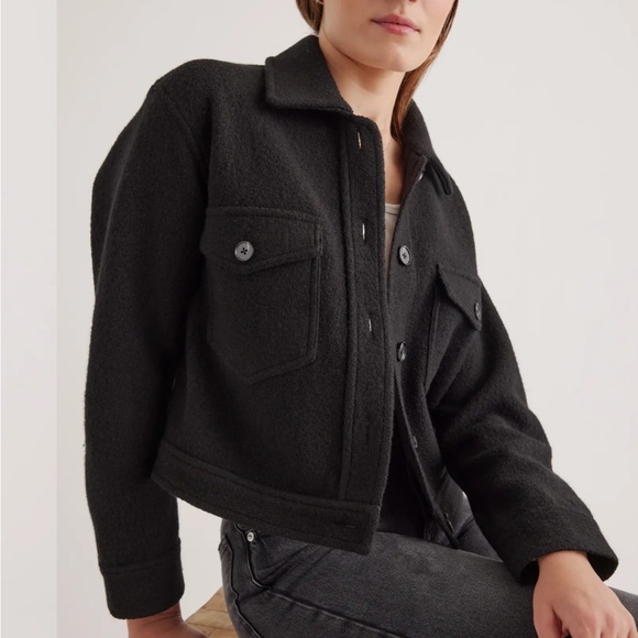 Quince Jackets & Blazers - 100% Merino Wool Cropped Shirt Jacket